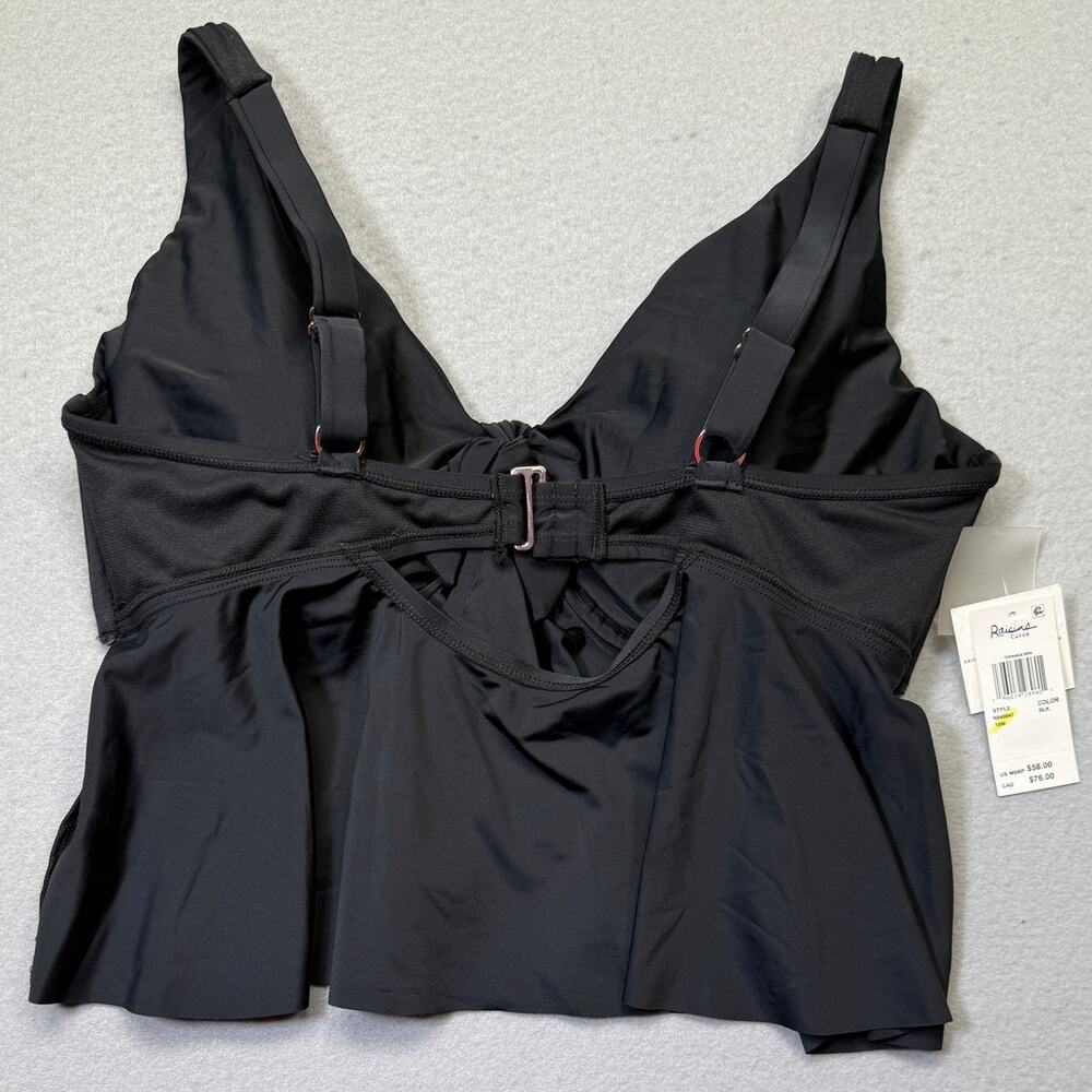 Raisins Curve Trendy Plus Topanga Ruffle-Trim Bikini Top black 18W $58 - Picture 5 of 11